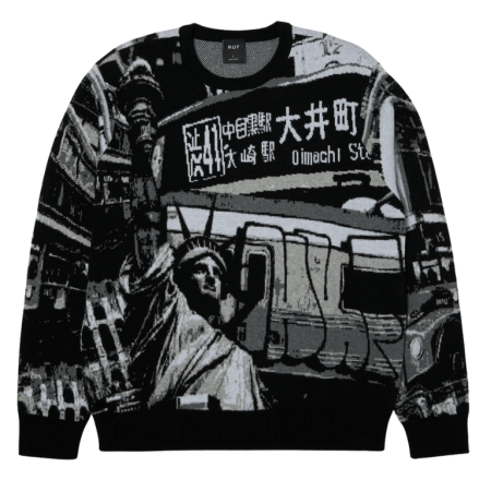 Huf Worldwide Commuter Sweater (Black/White)