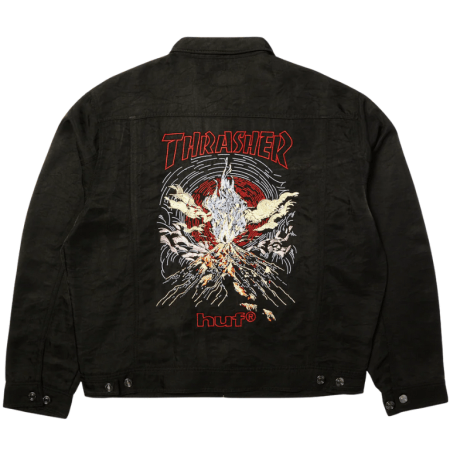 HUF X Thrasher Trucker Jacket (Black)