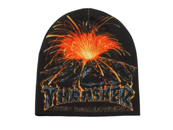 HUF x Thrasher Meltdown Reversible Beanie (Black)