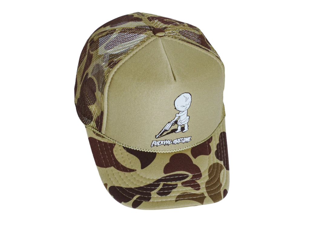 FA Gun Baby Trucker Hat (Washed Camo)