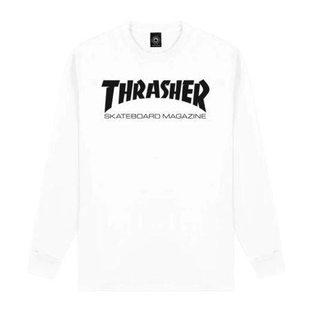 Thrasher Skate Mag Logo L/S Tee (White)