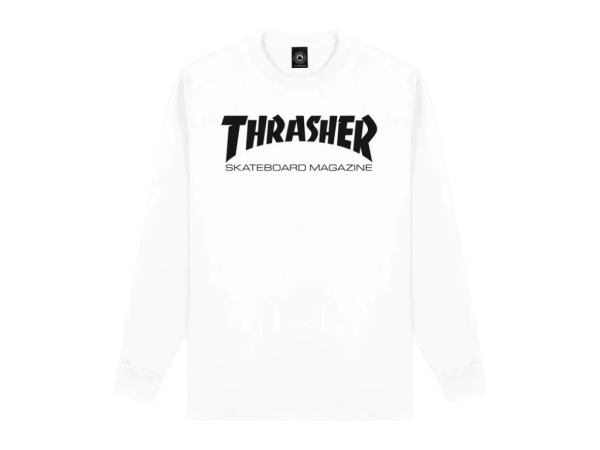 Thrasher Skate Mag Logo L/S Tee (White)