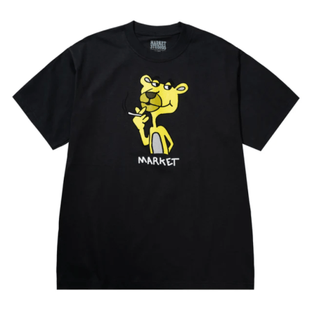Market Yellow Panther Tee (Washed Black)