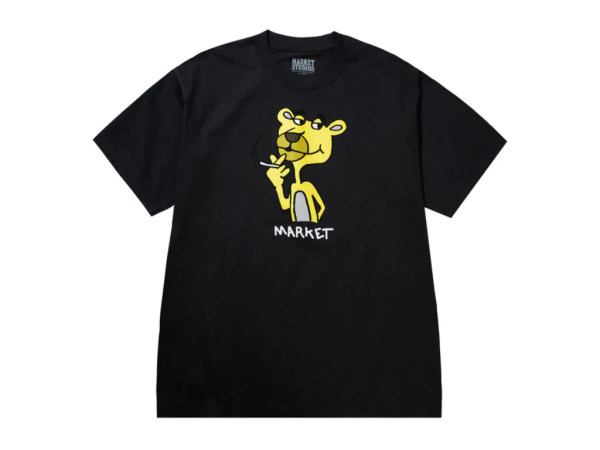 Market Yellow Panther Tee (Washed Black)